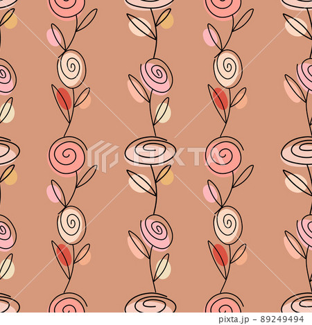Delicate pattern with roses in nude tones Delicate pattern with roses in nude tones 89249494