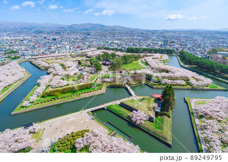 函館　五稜郭桜空撮 89249795