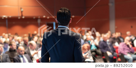 Public speaker giving talk at business event. Public speaker giving talk at business event. 89252010
