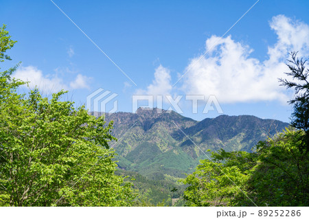 倉見山の厄神ルート登山口付近から見た三ツ峠山 倉見山の厄神ルート登山口付近から見た三ツ峠山 89252286