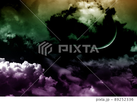 The moon in the night sky 89252336