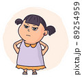 crying little girl vector illustration. Emotional expression 89254959