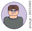 office man with glasses sticker. Cartoon character people work 89254960