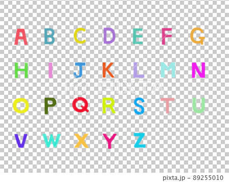 Colorful hand-painted alphabet capital letters 89255010