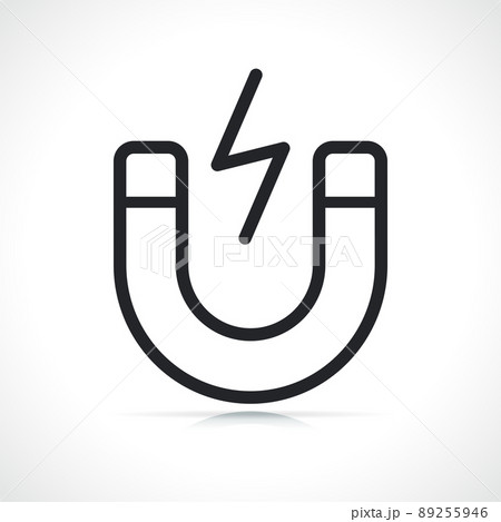 magnetism or magnet line icon magnetism or magnet line icon 89255946