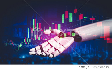 Future artificial intelligence and machine learning for AI droid robot or cyborg 89256249