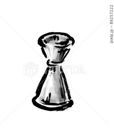 カクテルを計るメジャーカップの手描き和風イラスト 89257222