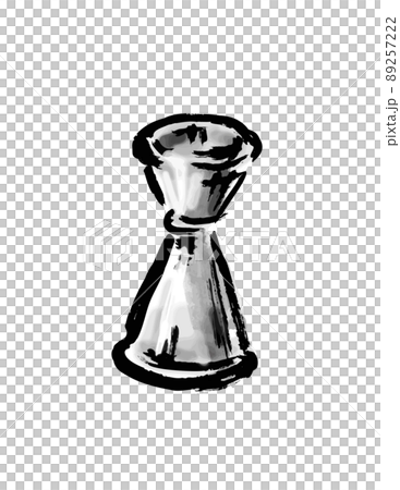 カクテルを計るメジャーカップの手描き和風イラスト 89257222