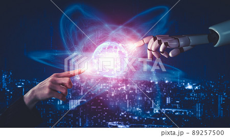 Future artificial intelligence and machine learning for AI droid robot or cyborg Future artificial intelligence and machine learning for AI droid robot or cyborg 89257500