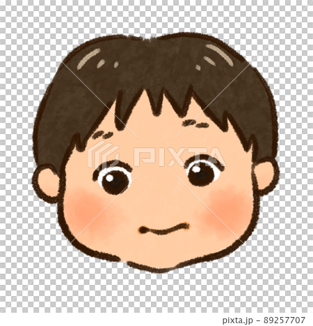 口を閉じている男の子の顔 口を閉じている男の子の顔 89257707
