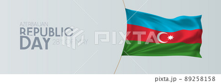 Azerbaijan republic day vector banner, greeting card. 89258158