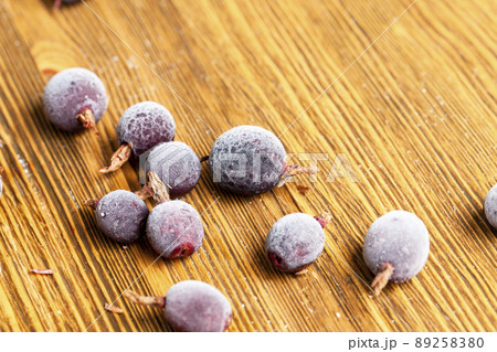 frozen currant berries on the table 89258380