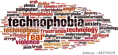 Technophobia word cloud 89259329