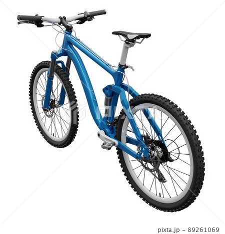 Blue mountain bike on an isolated white background. 3d rendering. 89261069