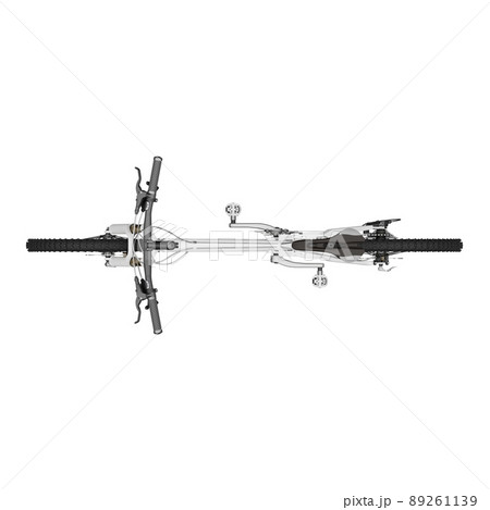 White mountain bike on an isolated white background. 3d rendering. 89261139