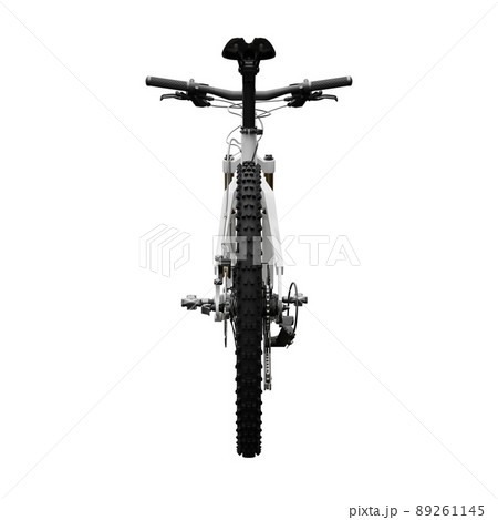 White mountain bike on an isolated white background. 3d rendering. 89261145