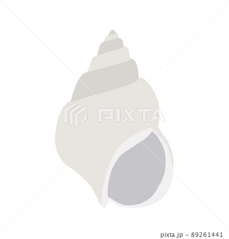 グレーの巻貝のイラスト素材