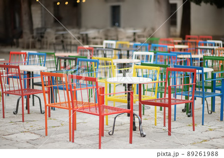 Empty stylish street cafe in Europe Empty stylish street cafe in Europe 89261988
