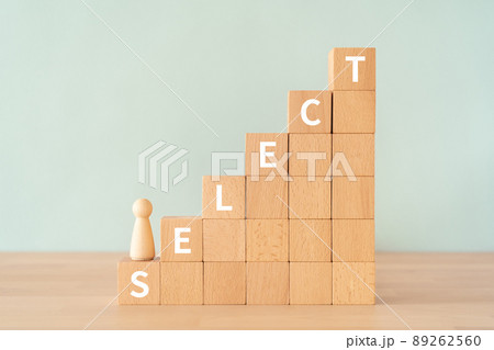 選択・セレクトのイメージ|「SELECT」と書かれた積み木と人形 選択・セレクトのイメージ|「SELECT」と書かれた積み木と人形 89262560