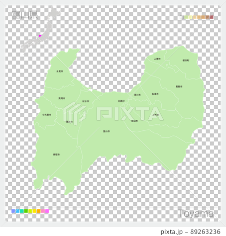 富山県の地図・Toyama Map 89263236