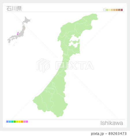 石川県の地図・Ishikawa Map