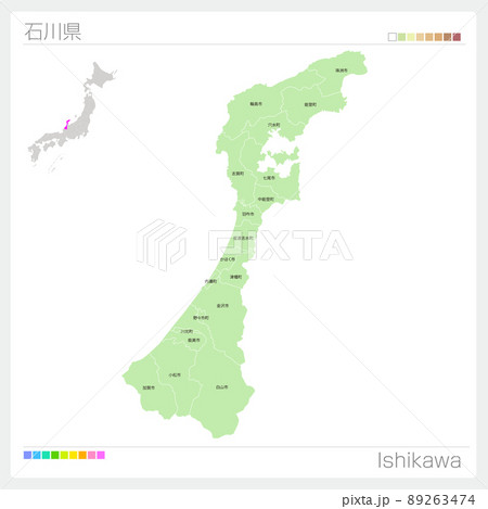 石川県の地図・Ishikawa Map