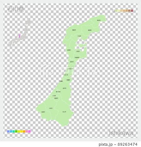 石川県の地図・Ishikawa Map 89263474