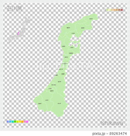 石川県の地図・Ishikawa Map 89263474