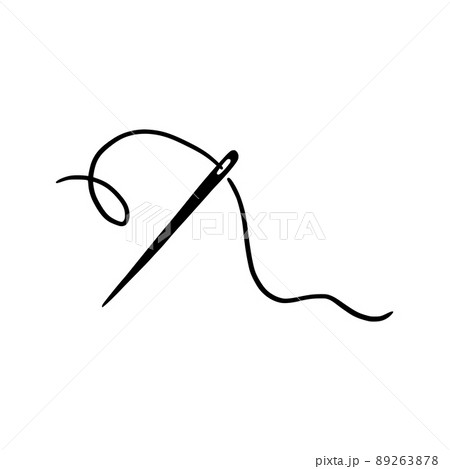 Tailor needle with thread. Needle illustration Tailor needle with thread. Needle illustration 89263878