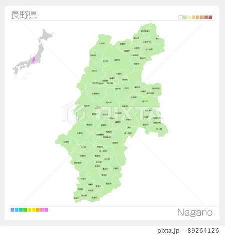 長野県の地図・Nagano Map 89264126