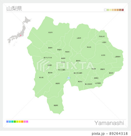 山梨県の地図・Yamanashi Map
