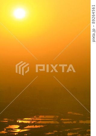 a view at Kai Kung Leng,  fish pond of Nam Sang Wai, Yuen Long 89264561