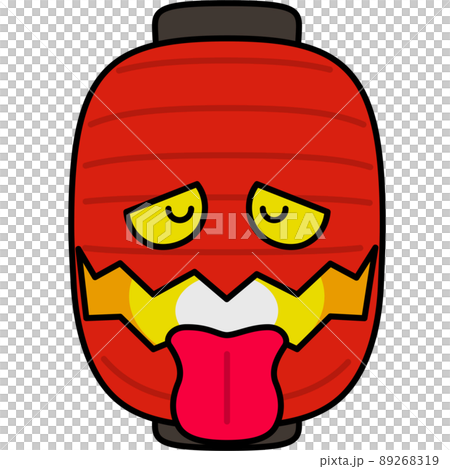 Illustration of a ghost of a lantern that closes your eyes (with outline) 89268319