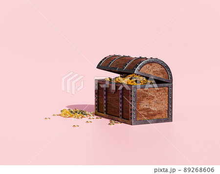 金貨がたくさん詰まっている宝箱 89268606