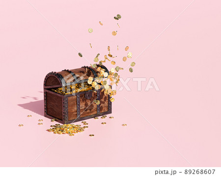 金貨が溢れ出る宝箱 89268607
