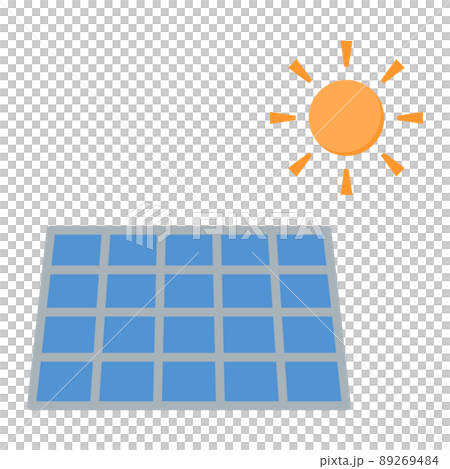 簡單可愛的太陽能插畫 89269484