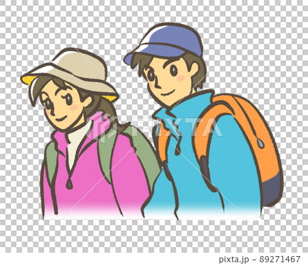 登山する男女 登山する男女 89271467