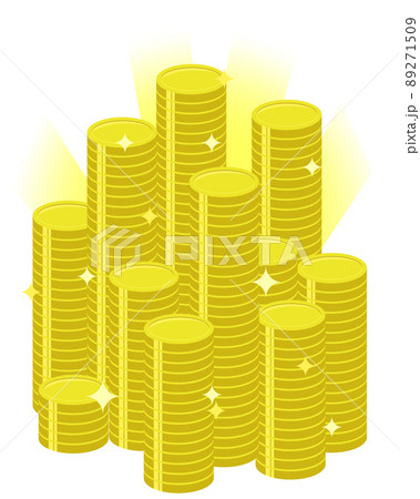 積み上げたお金 コイン キラキラver 積み上げたお金 コイン キラキラver 89271509