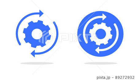Execute icon vector graphic or implement integration process rotation, customization cycle gear wheel pictogram symbol flat illustration, execution assembly tech element or operation cogwheel isolated Execute icon vector graphic or implement integration process rotation, customization cycle gear wheel pictogram symbol flat illustration, execution assembly tech element or operation cogwheel isolated 89272932