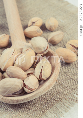Pistachio nuts as source vitamins and minerals. Healthy eating 89273023
