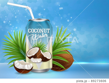 Organic coconut water vector poster banner template Organic coconut water vector poster banner template 89273606