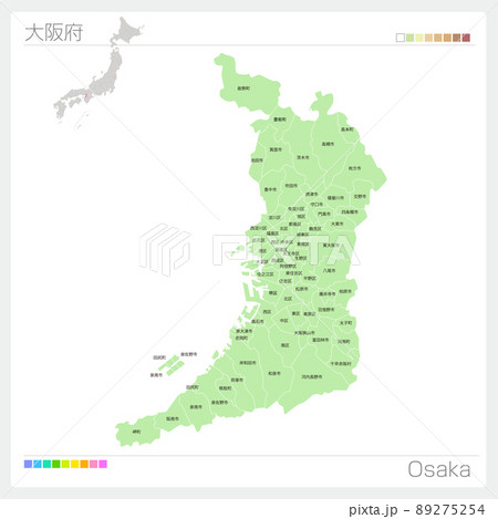 大阪府の地図・Osaka Map