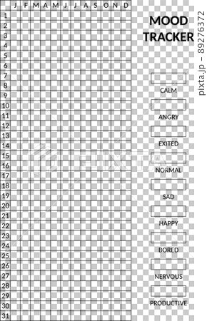 Year in pixels, mood tracker monochrome template. - Stock Illustration ...