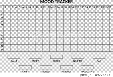 Year in pixels, mood tracker monochrome template. - Stock Illustration ...