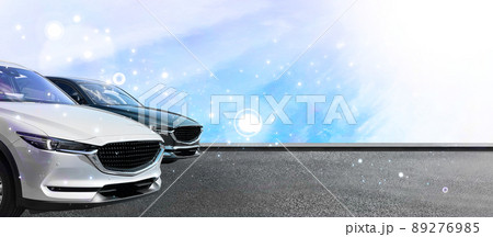 国産自動車　光輝く　広告素材 89276985