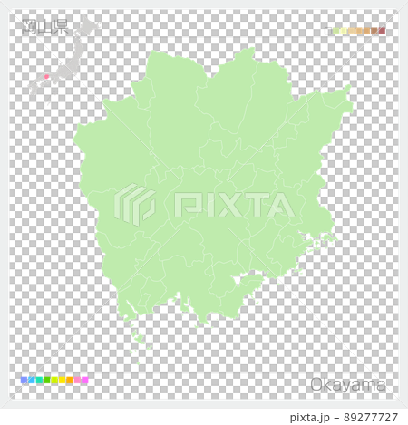 岡山県の地図・Okayama Map 89277727