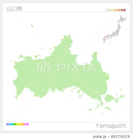 山口県の地図・Yamaguchi Map 89279329