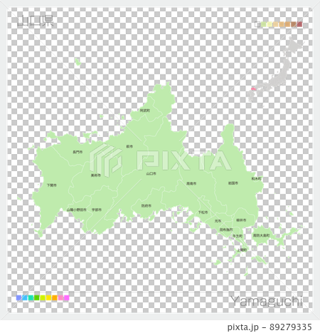山口県の地図・Yamaguchi Map 89279335