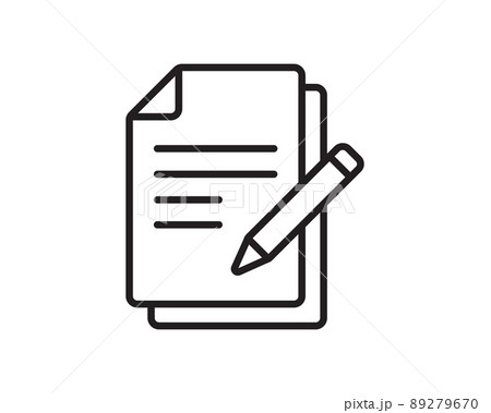 Note icon vector sign. Paper message or document page. 89279670