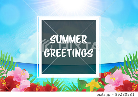 リゾート地　ハイビスカス　背景素材 89280531